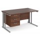 Maestro Cable Managed Desk with Three Drawer Pedestal